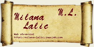 Milana Lalić vizit kartica